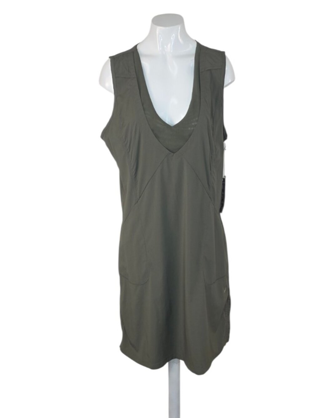 Indyeva Likkie Nylon Dress, Stretch, UPF 50, Green, Athletic, Ruched, Large
